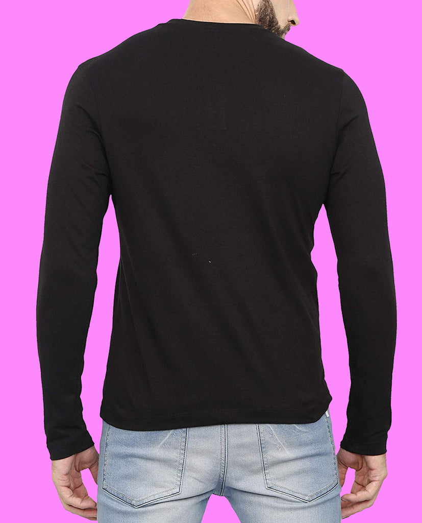 Lazychunks.com Black Plain Half sleeves cotton t shirt. - Gazelles.in