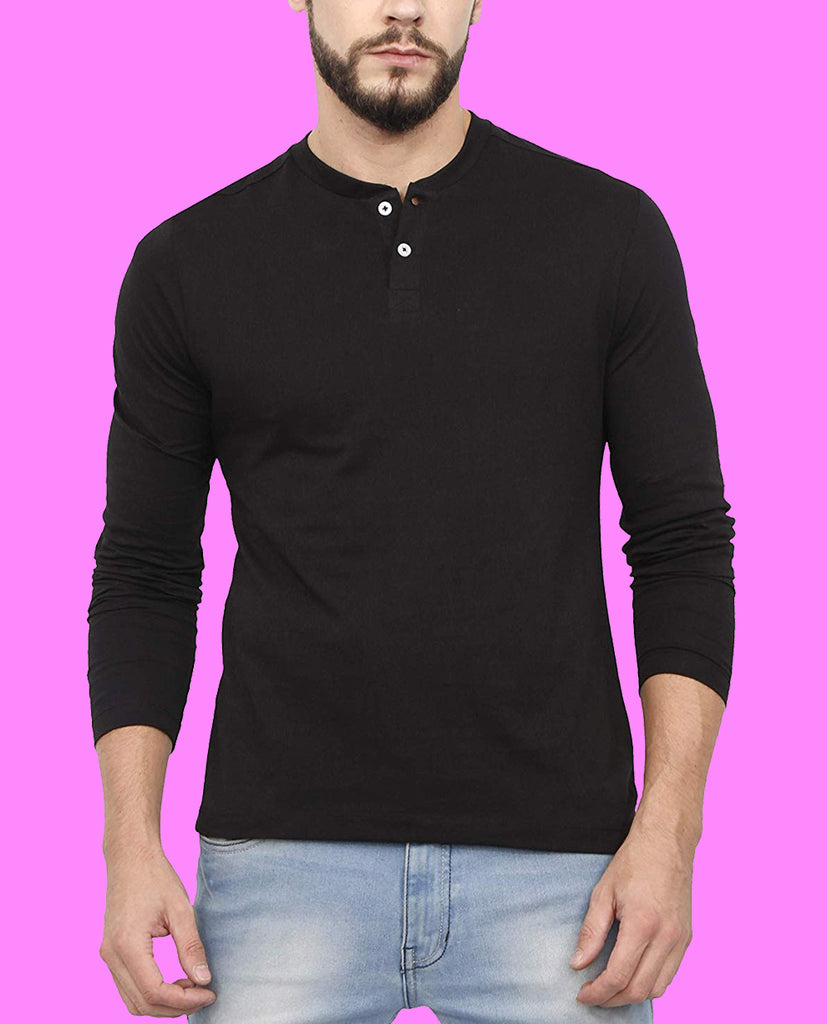 Lazychunks.com Black Plain Half sleeves cotton t shirt. - Gazelles.in