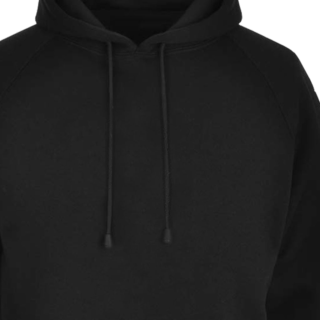 Cotton Blend Solid Black Regular Fit Kangaroo Hooded Sweatshirt By LazyChunks