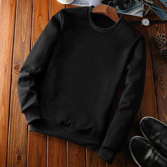 Round Neck Full Sleeve Black Sweatshirt By LAZYCHUNKS