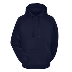 Men's Regular Fit Solid Navy Blue Hooded Sweatshirt By LazyChuks