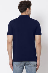 Navy Blue Polo T Shirt By Lazychunks