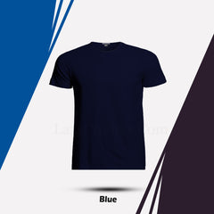 Round Neck Navy Blue Half Sleeves plain T-Shirt By LazyChunks