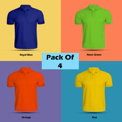 Polo Tshirt Combo (Pack of 4) By Lazychunks (All Colors)
