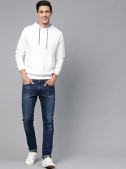 Hoodie Cotton Full Sleeve White Kangaroo Sweatshirt Hoodie Jacket for Men by LAZYCHUNKS - Lazychunks.com