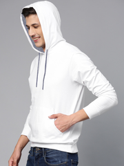 Hoodie Cotton Full Sleeve White Kangaroo Sweatshirt Hoodie Jacket for Men by LAZYCHUNKS - Lazychunks.com