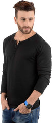 Cotton Full Sleeve Henley Neck Combo T-Shirt, (Pack of 2) T Shirt For Man by LAZYCHUNKS.