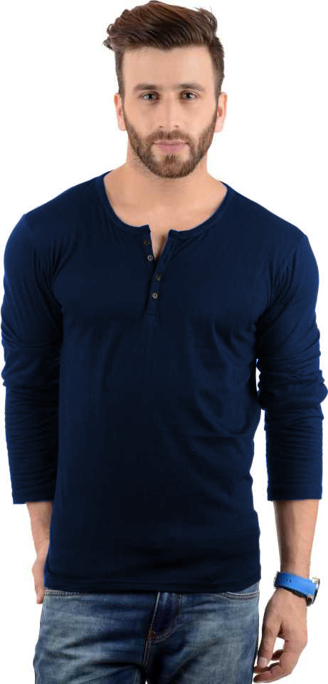 Cotton Full Sleeve Henley Neck Combo T-Shirt, (Pack of 3) T Shirt For Lazychunks.com
