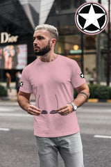 Loch Pink Round Neck Half Sleeve Printed T Shirts For Men by LAZYCHUNKS