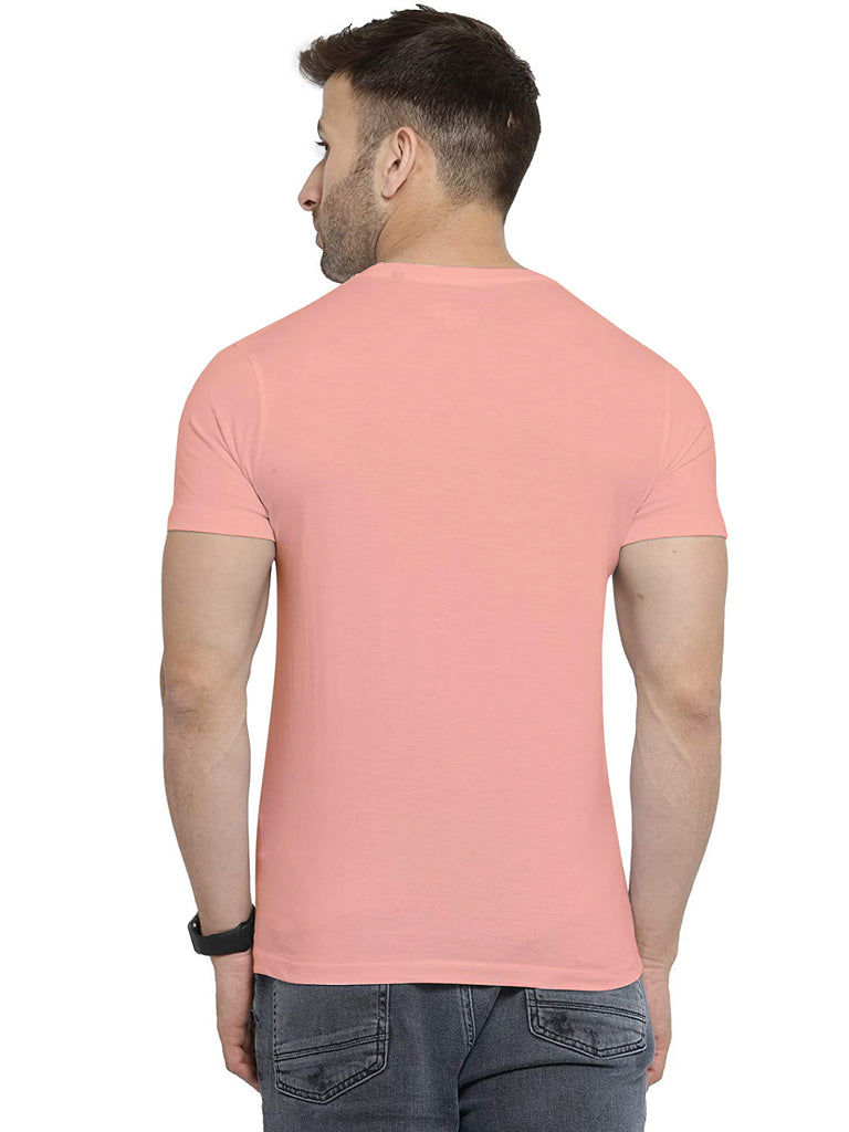 Regular Fit Loch Pink Round Neck Half Sleeves Tshirt For Men By LazyChunks