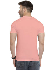 Regular Fit Loch Pink Round Neck Half Sleeves Tshirt For Men By LazyChunks