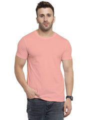Regular Fit Loch Pink Round Neck Half Sleeves Tshirt For Men By LazyChunks