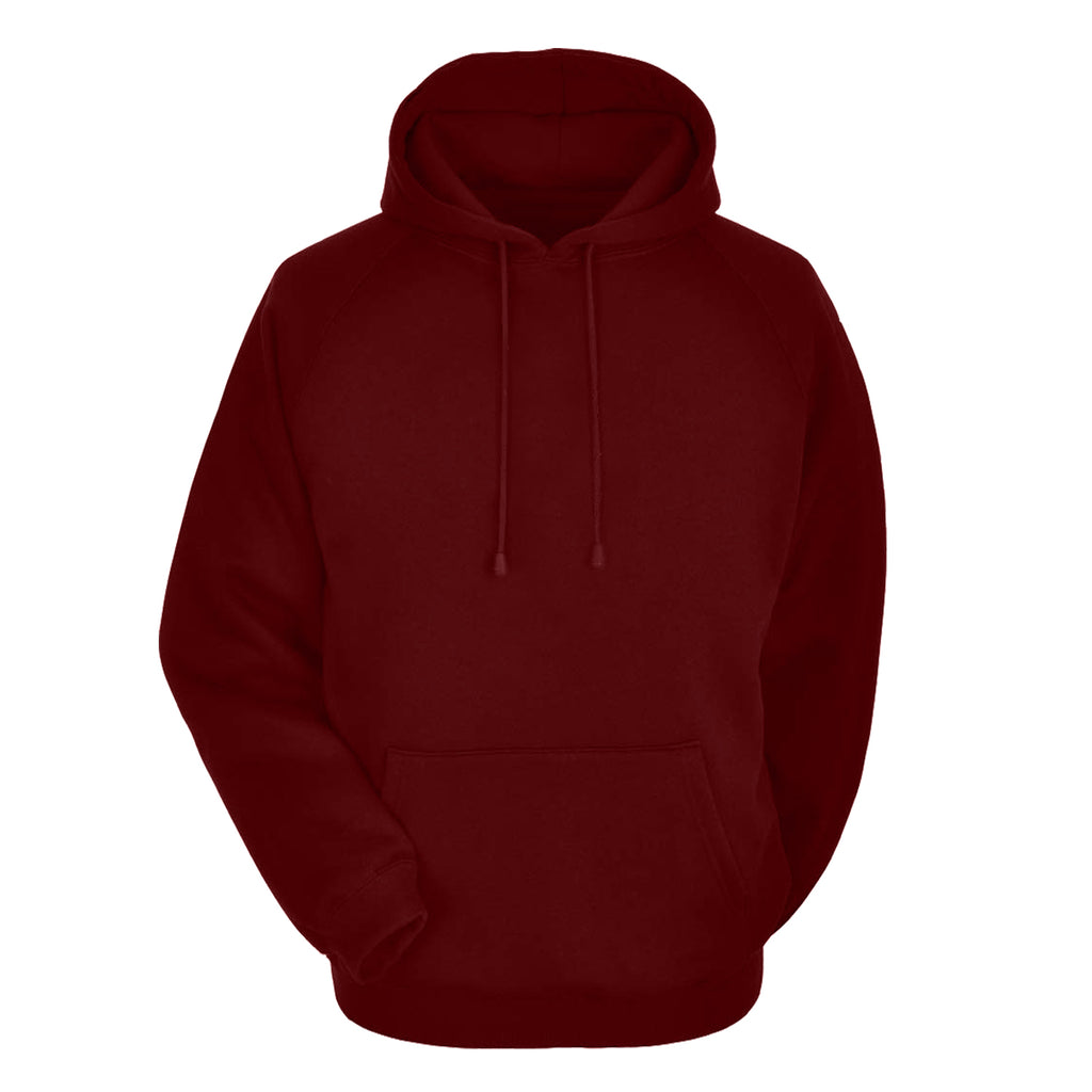 Maroon Cotton Blend Hoodies Sweatshirt With Kangaroo Pocket By LazyChunks