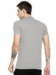 Melange Grey Polo T Shirt By Lazychunks