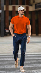 Orange Polo T Shirt By Lazychunks