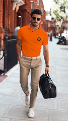 Printed Polo Collar Half sleeves t-shirt by Lazychunks - Lazychunks.com