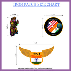 Indian Flag Printed Iron Patches for Clothes By LazyChunks  (Pack of 7)