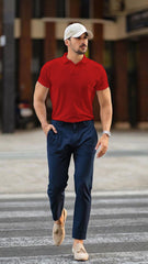 Red Polo T Shirt By Lazychunks