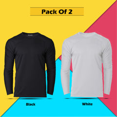 Round Neck Plain Full Sleeve T shirt For Men Combo (Pack Of 2) By LazyChunks (All Colors)