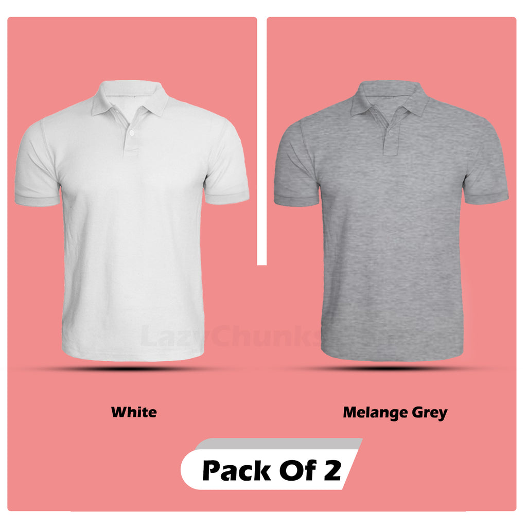 Polo Tshirt Combo (Pack Of 2) By Lazychunks (All Colors)