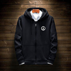 Cotton Full Sleeve Black Sweatshirt Zipper Hoodie Jacket for Men by LazyChunks - Lazychunks.com