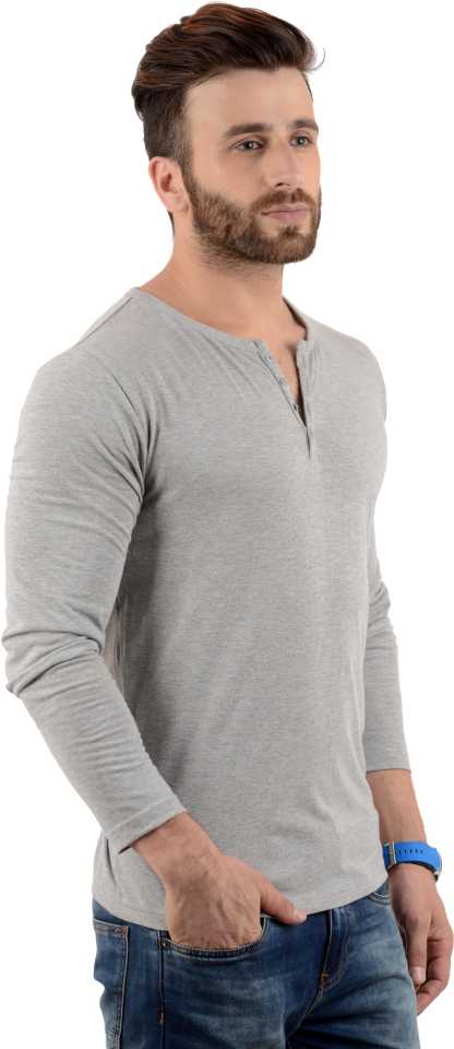 Cotton Full Sleeve Henley Neck Combo T-Shirt, (Pack of 3) T Shirt For Man by LAZYCHUNKS.