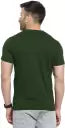 Olive Green Round Neck Half Sleeve Plain T Shirt By LAZYCHUNKS