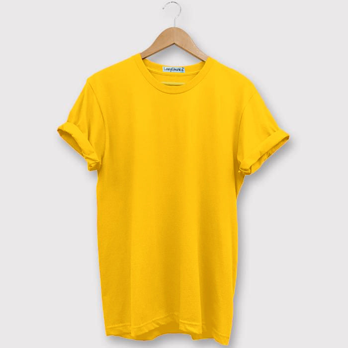 Yellow and Maroon Half sleeves Round Neck t shirt Combo (Pack Of 2) by Lazychunks