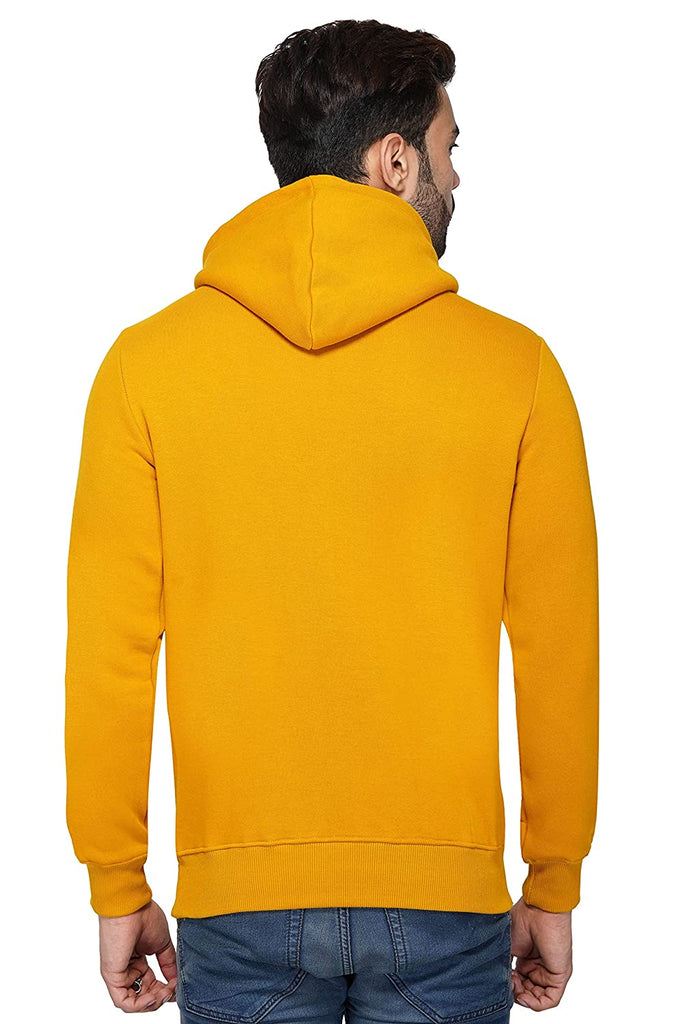 Yellow Relaxed Fit Hooded Sweatshirt For Men By LazyChunks