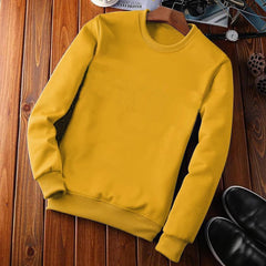 Round Neck Full Sleeves Yellow Sweatshirts By LAZYCHUNKS