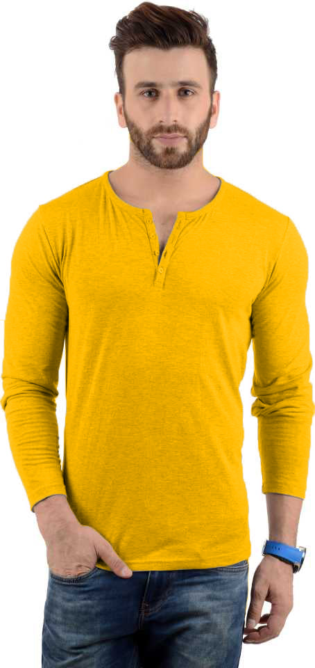 Cotton Full Sleeve Henley Neck Combo T-Shirt, (Pack of 2) T Shirt For Man by LAZYCHUNKS.