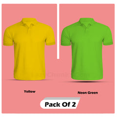 Polo Tshirt Combo (Pack Of 2) By Lazychunks (All Colors)