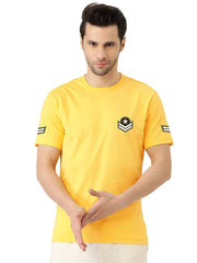 Yellow Trending Printed Cotton T Shirt For Men by LAZYCHUNKS
